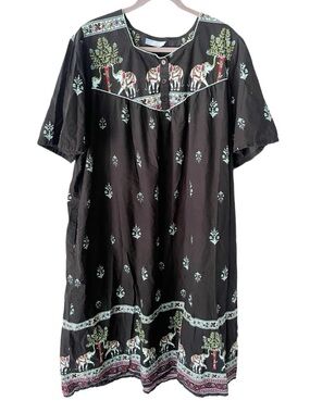 Only Necessities Elephant Bohemian MuuMuu Size 3X Elegant Lounge‎ Festival Boho